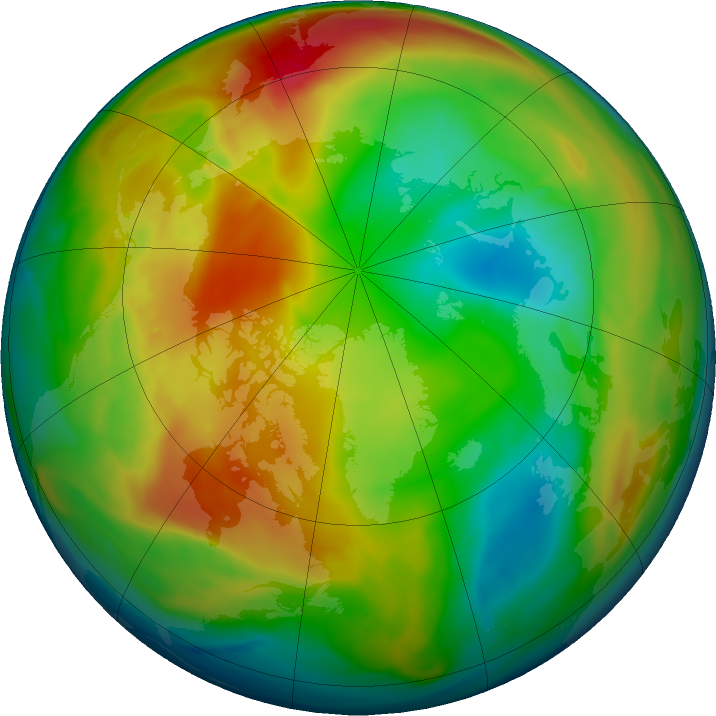 Arctic ozone map for 23 January 2023